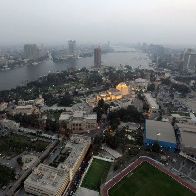 A view of the city skyline and River Nile from Cairo tower building