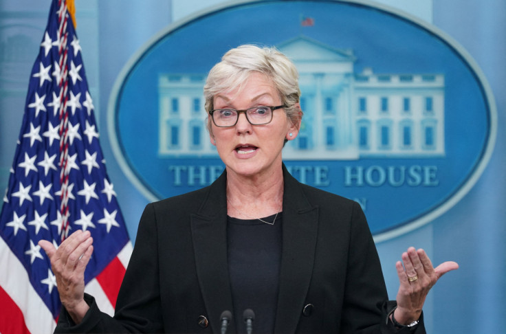 Granholm speaks at a press briefing at the White House in Washington