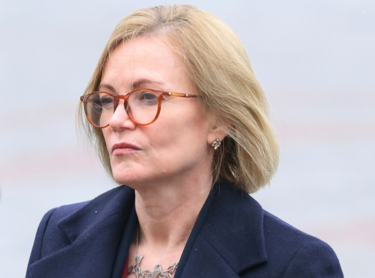 British Ambassador to Russia Deborah Bronnert takes part in a wreath-laying ceremony in Moscow