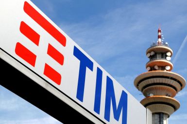 Telecom Italia new logo is seen at the headquarter in Rozzano neighbourhood of Milan