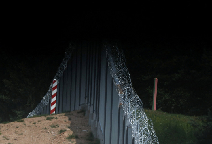 View of the wall erected to prevent migrant crossing on Polish-Belarusian border