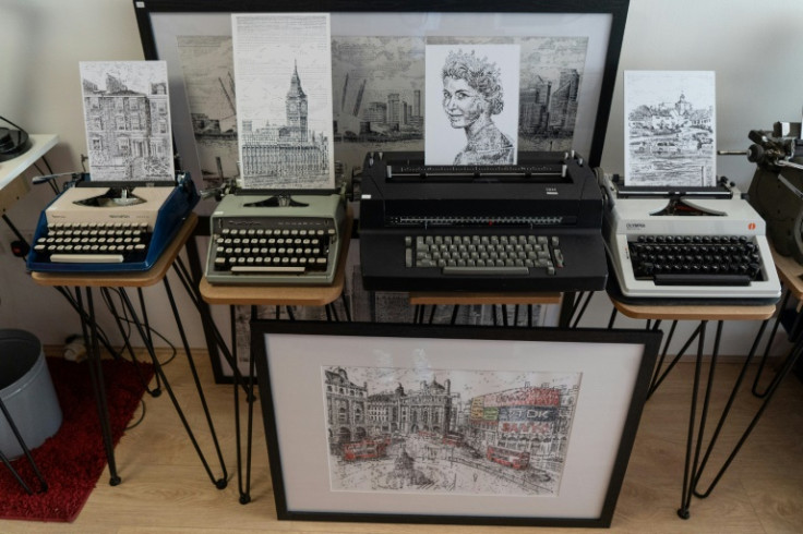 London artist James Cook makes portraits and landscapes on old typewriters