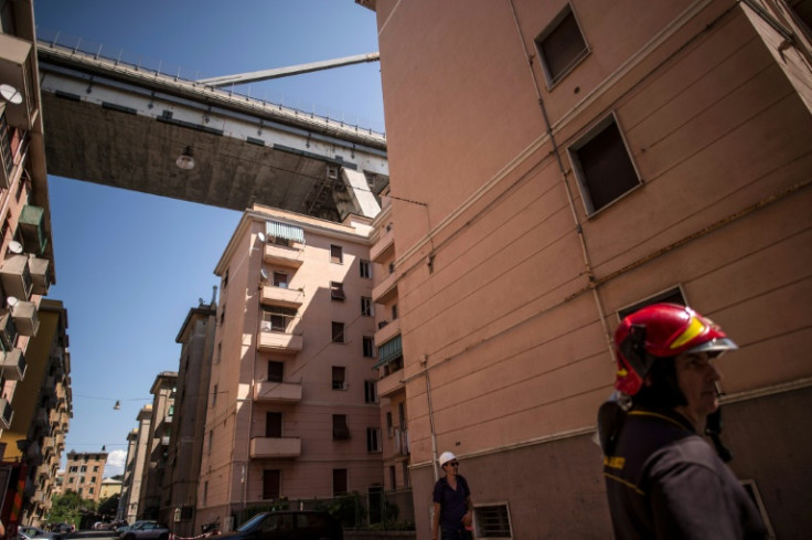 A vast span of the Morandi bridge caved in during heavy rains in August 2018