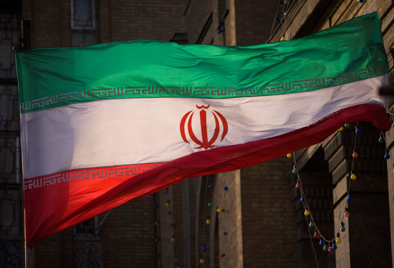 Iranian flag pictured in front of Iran's FM building in Tehran
