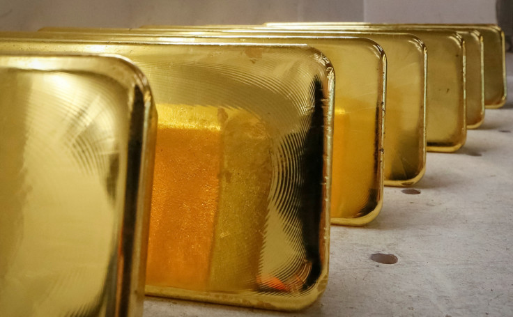 Newly casted ingots of 99.99% pure gold are stored after weighing at the Krastsvetmet non-ferrous metals plant in the Siberian city of Krasnoyarsk