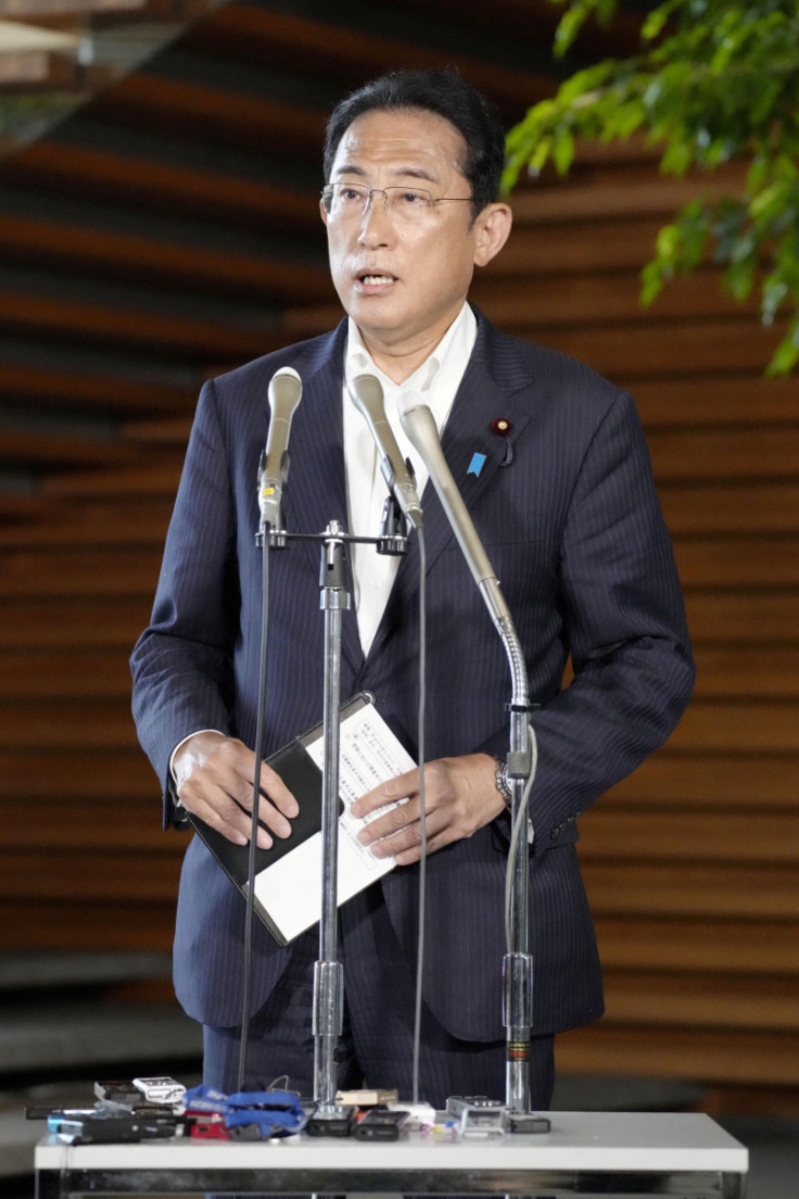 Japanese Prime Minister Fumio Kishida meets the press at his office in Tokyo, after former Japanese Prime Minister Shinzo Abe was shot in Nara