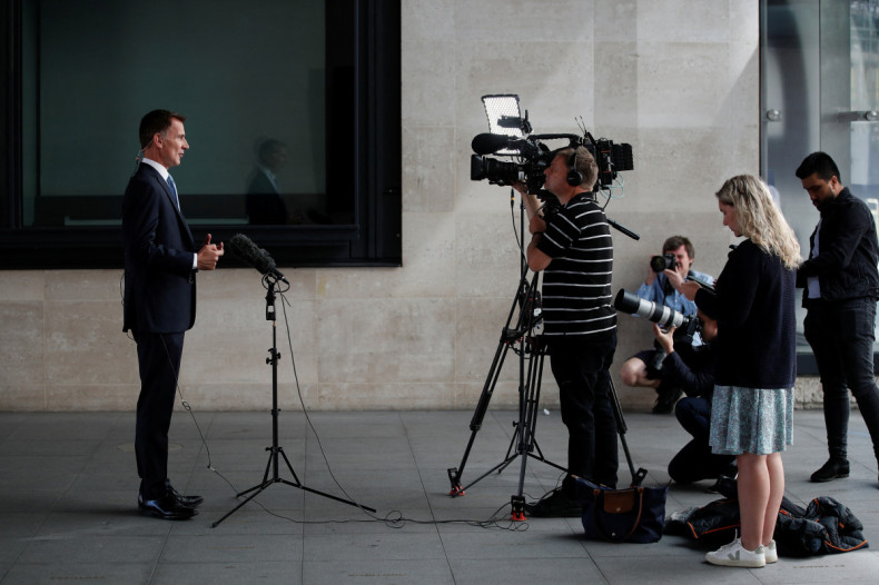 Jeremy Hunt, Conservative party leadership candidate attends an interview in London
