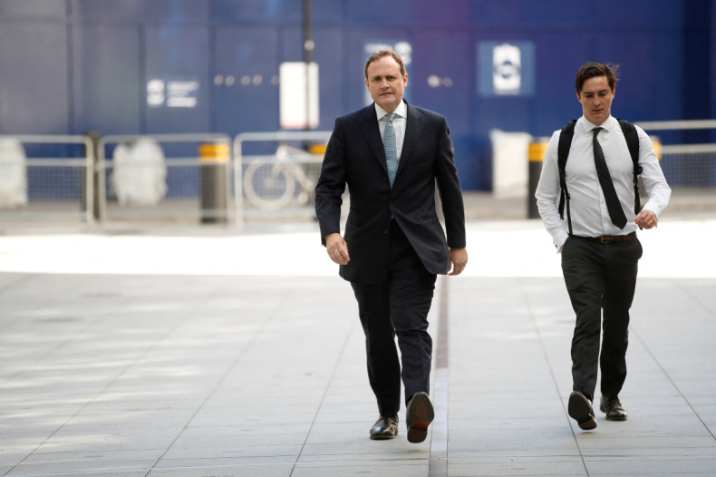 Tom Tugendhat, Conservative party leadership candidate walks at the BBC in London