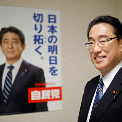 Fumio Kishida, policy chief of Japan's ruling Liberal Democratic Party and former foreign minister, poses for a photograph during an interview with Reuters in Tokyo