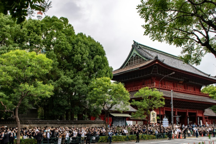 Abe's funeral was held at Zojoji temple in Tokyo where crowds gathered to see the hearse leave