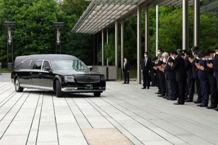 The hearse transporting Abe's body stopped briefly at the prime minister's office on a final tour of some of the political landmarks he served in during his career