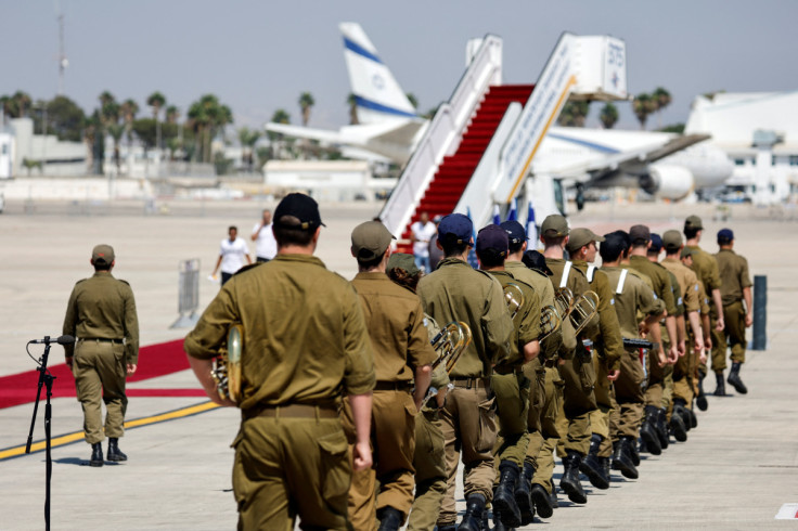 Preparations for the visit of U.S. President Biden at Ben Gurion International Airport near Tel Aviv