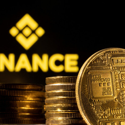 Illustration shows a representation of cryptocurrency and Binance logo