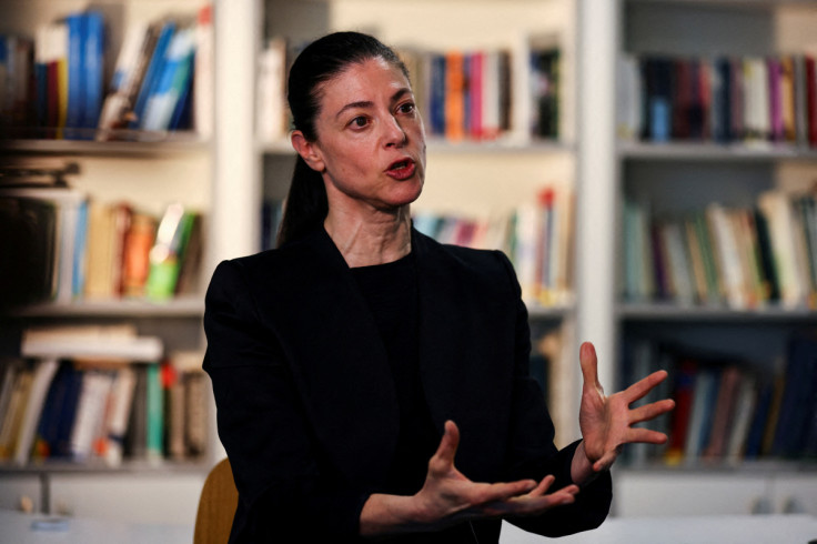 Israeli Transportation Minister Merav Michaeli gestures during an interview with Reuters in Jerusalem