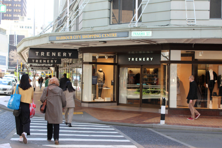 People walk on Lambton Quay street in Wellington, New Zealand