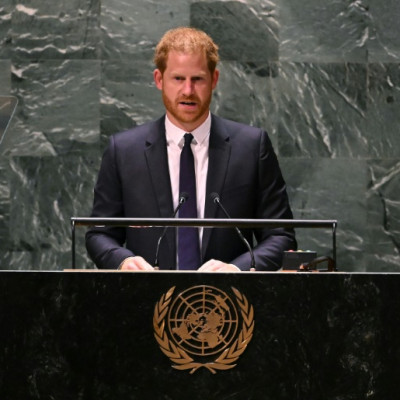 Prince Harry delivers the keynote address on Nelson Mandela International Day at the United Nations in New York on July 18, 2022