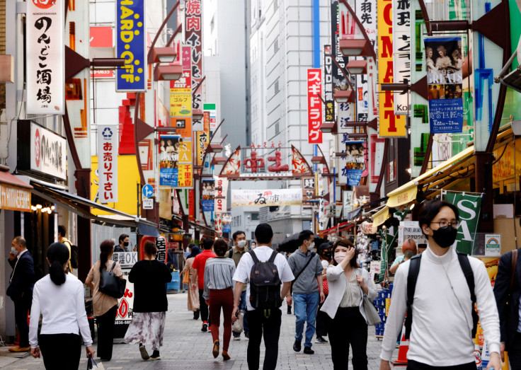 People make their way at  Ameyoko shopping district in Tokyo