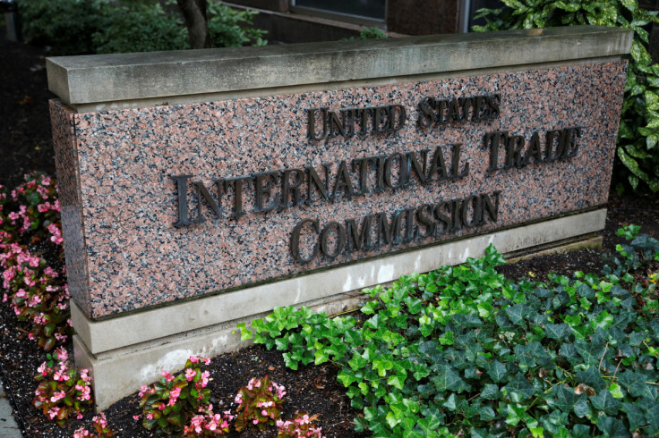 Signage is seen outside of the U.S. International Trade Commission in Washington, D.C.