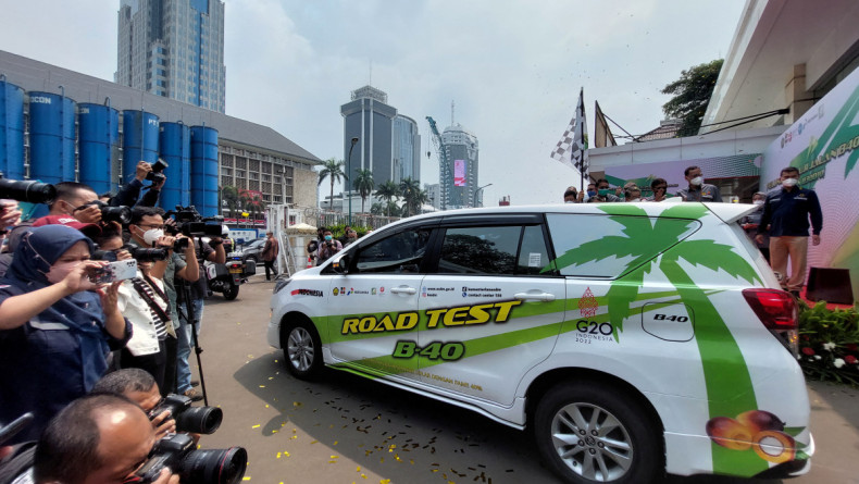 Car road test for fuel with 40% palm based biodiesel blending at a Ministry of Energy and Mineral Resources area in Jakarta