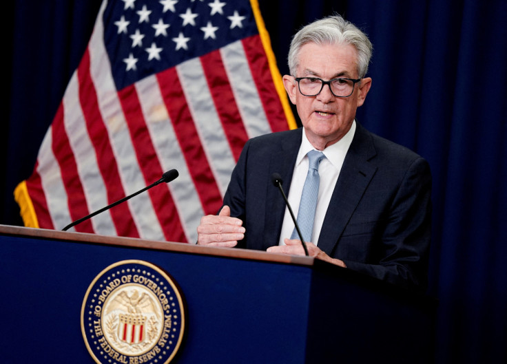 Federal Reserve Board Chair Jerome Powell speaks about the U.S. economy and Fed interest rate plans during news conference following Federal Open Market Committee (FOMC) meeting in Washington