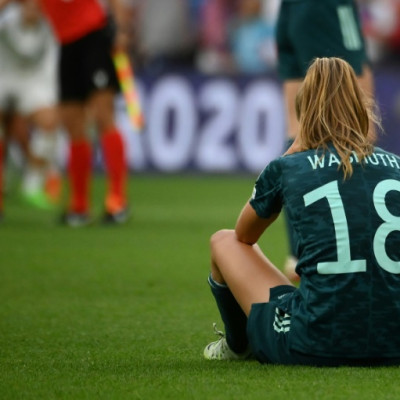 All over: Germany striker Tabea Wassmuth