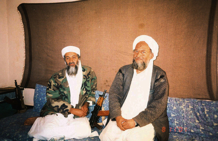 Osama bin Laden with advisor Ayman al-Zawahiri during interview