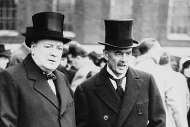  Winston Churchill and Neville Chamberlain.