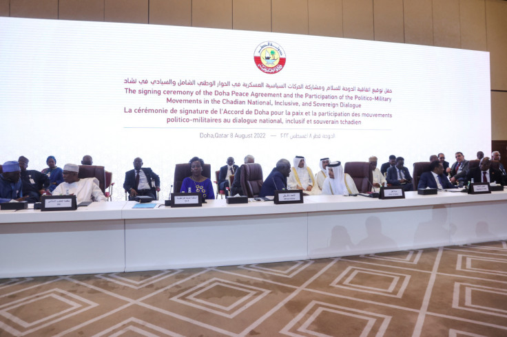 Chad's transitional military authorities and rebels sign an agreement for a national dialogue, in Doha