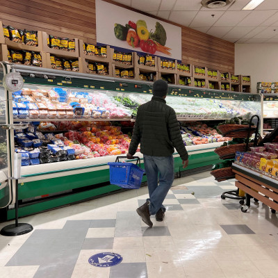 A person shops at the North Mart grocery store in Iqaluit