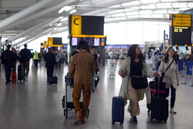 Passengers wait at Heathrow Terminal 5 airport