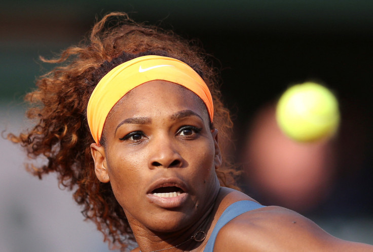 Williams of the U.S. eyes the ball during her women's singles semi-final match against Errani of Italy at the French Open tennis tournament in Paris