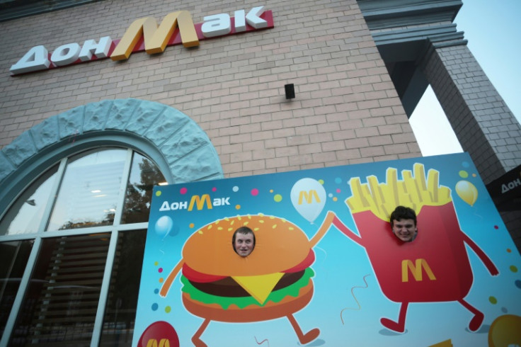 A McDonald's is seen in June 2016 in Ukraine, where the company is planning a "phased" reopening in parts of the country