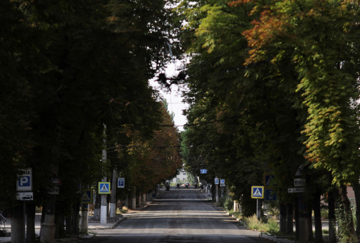 An empty street is seen in Bakhmut