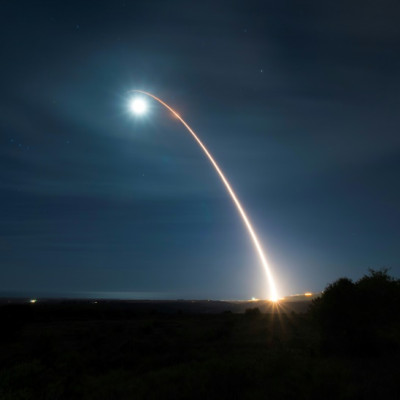 A US Minuteman ICBM test launch in 2020.