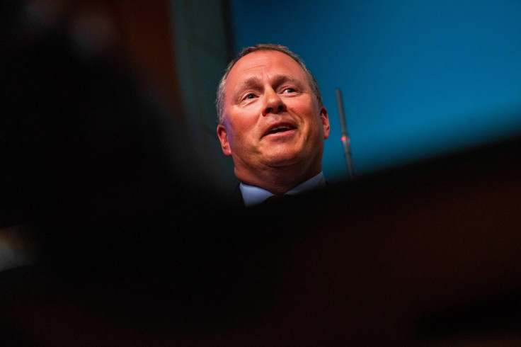 Nicolai Tangen speaks during a press conference, in Oslo