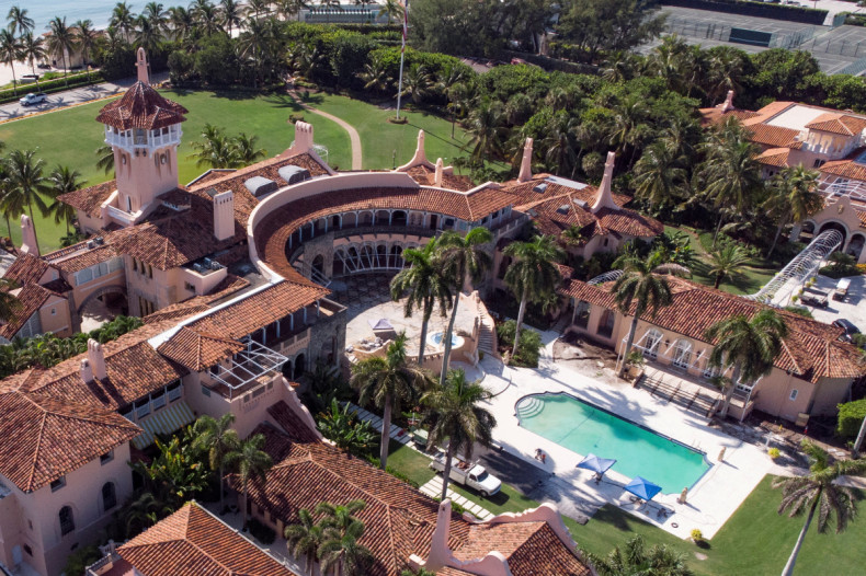Une vue aérienne de la maison Mar-a-Lago de l'ancien président américain Donald Trump à Palm Beach