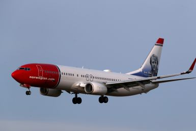 Norwegian Air Sweden Boeing 737-800 plane SE-RRJ approaches Riga International Airport in Riga