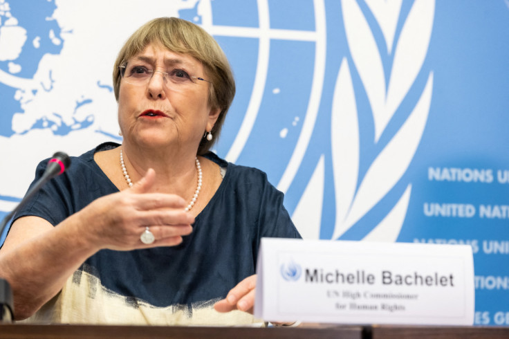 UN High Commissioner for Human Rights Michelle Bachelet attends her final news conference in Geneva