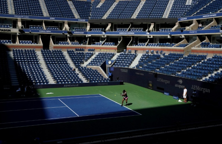 Serena Williams practices ahead of her US Open first round match as her glittering career draws to a close