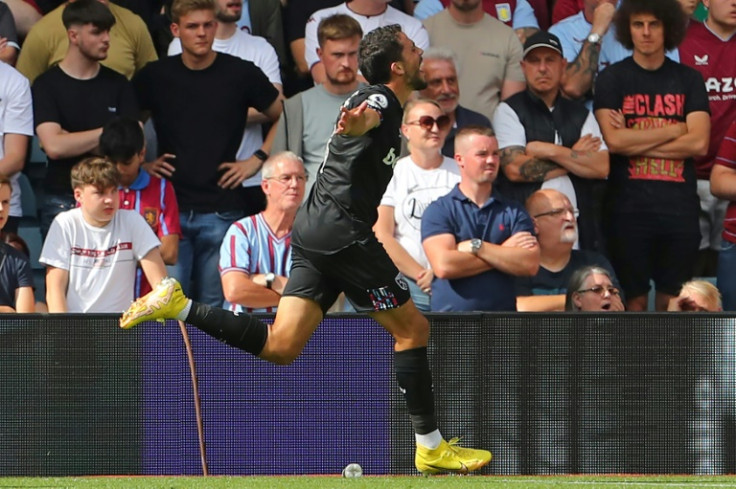 West Ham midfielder Pablo Fornals celebrates after scoring at Aston Villa