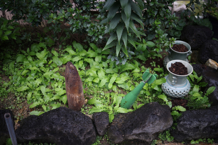 Mock mortar round is seen at Lee Ung-su's house near a training field where a joint live-fire drills in Pocheon