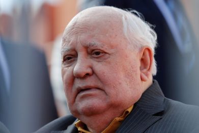 Former Soviet President Mikhail Gorbachev attends the Victory Day parade at Red Square in Moscow