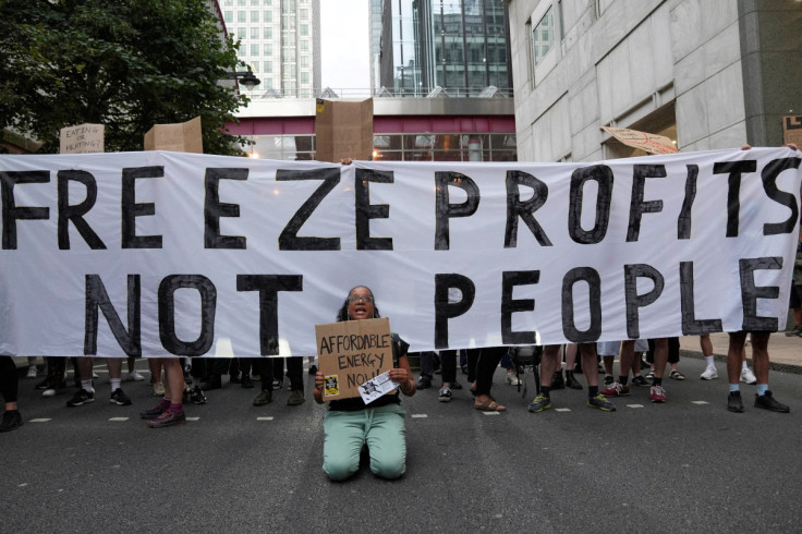 People protest outside the Ofgem headquarters in London