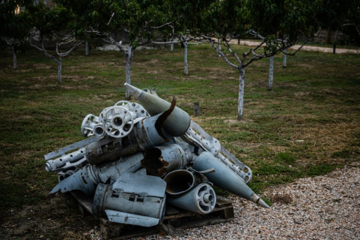 Remains of shells pepper the otherwise peaceful vineyard