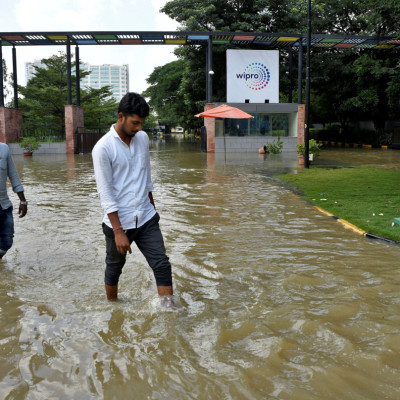 Water recedes in parts of India's Bengaluru, residents venture out
