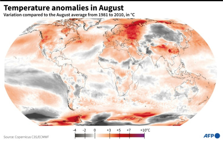 Temperature anomalies in August