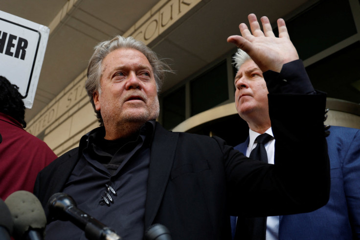 Former U.S. President Trump's White House chief strategist Steve Bannon departs after he was found guilty during his trial at U.S. District Court in Washington