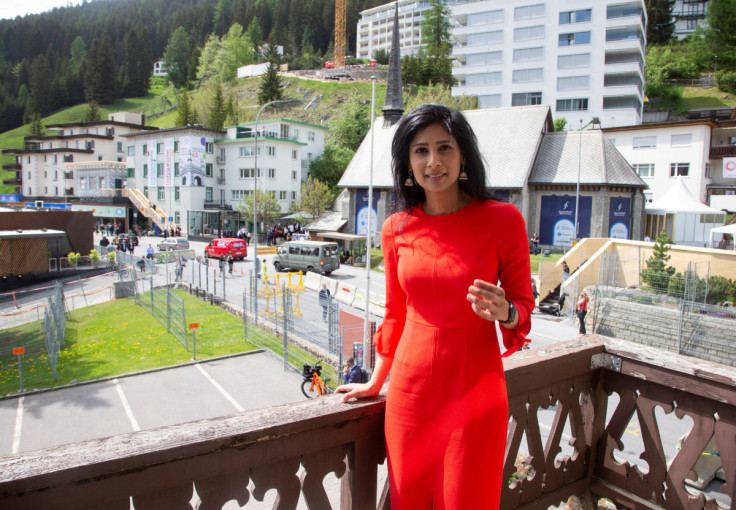 IMF First Deputy Managing Director Gopinath poses for a picture, in Davos