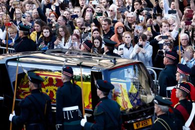 Procession Of Her Majesty The Queen Elizabeth II's Coffin To St Giles Cathedral