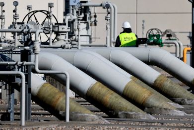 Pipes at the landfall facilities of the 'Nord Stream 1' gas pipline in Lubmin